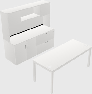 Parallel desk with credenza