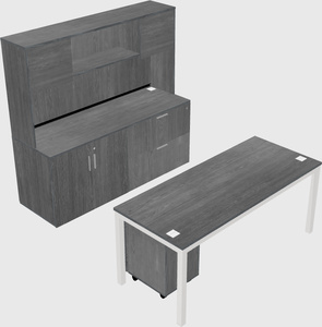 Parallel desk with credenza