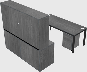 Parallel desk with credenza