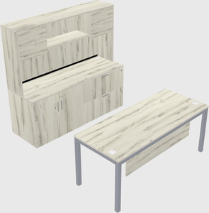 Parallel desk with credenza
