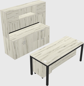 Parallel desk with credenza