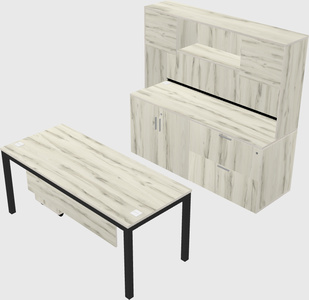 Parallel desk with credenza