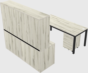 Parallel desk with credenza