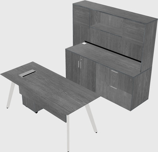 Parallel desk with credenza