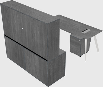Parallel desk with credenza