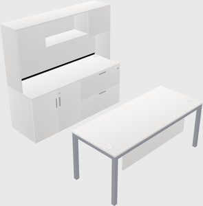 Parallel desk with credenza