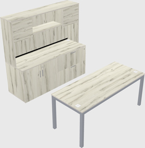 Parallel desk with credenza