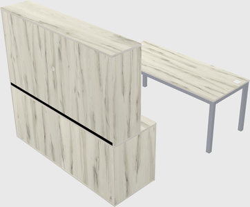 Parallel desk with credenza