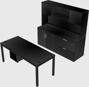 Parallel desk with credenza
