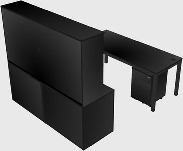 Parallel desk with credenza