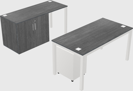 Parallel desk + cabinet