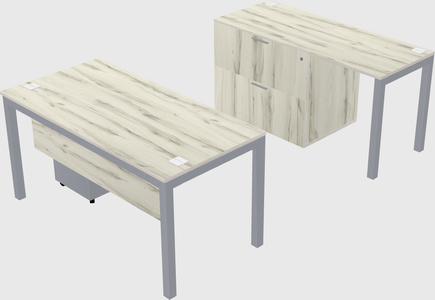 Parallel desk + file cabinet