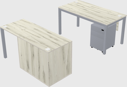 Parallel desk + file cabinet