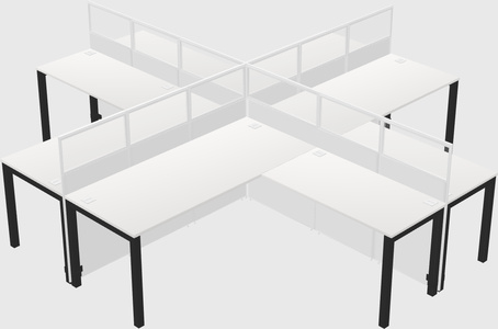 Shared l-shaped cubicles