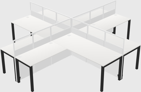 Shared l-shaped cubicles