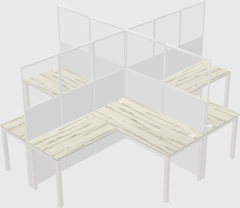 Shared l-shaped cubicles