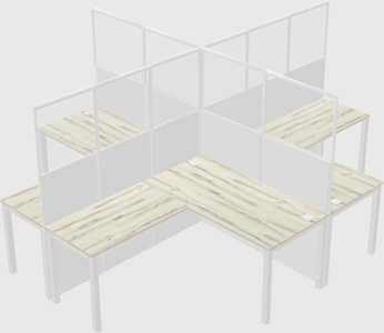 Shared l-shaped cubicles