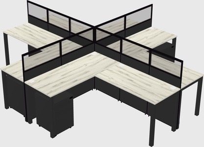 Shared l-shaped cubicles