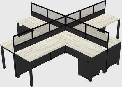 Shared l-shaped cubicles
