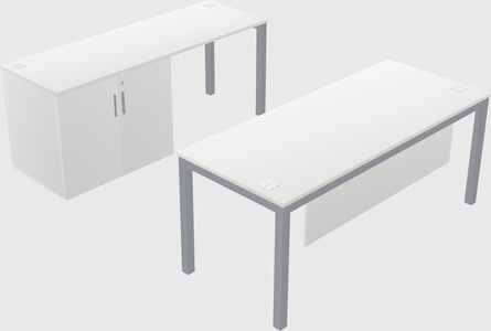 Parallel desk + cabinet