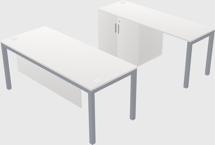 Parallel desk + cabinet