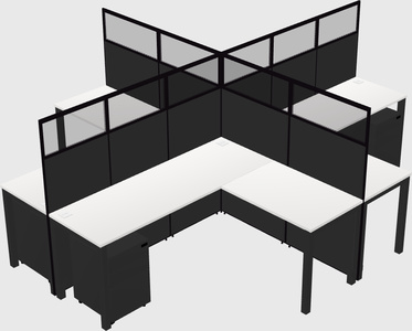 Shared l-shaped cubicles
