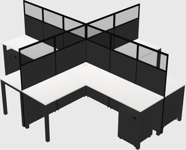 Shared l-shaped cubicles