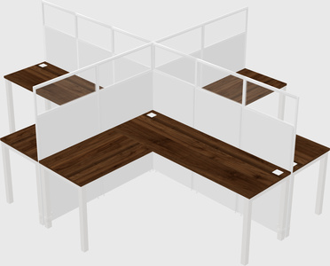Shared l-shaped cubicles