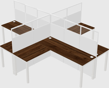 Shared l-shaped cubicles