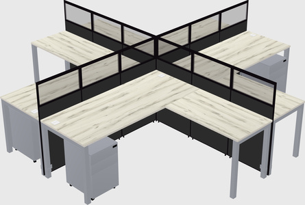 Shared l-shaped cubicles