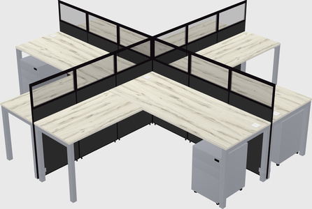 Shared l-shaped cubicles