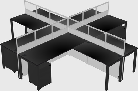 Shared l-shaped cubicles