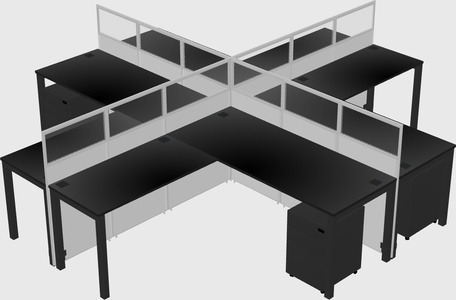 Shared l-shaped cubicles