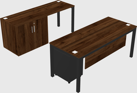 Parallel desk + cabinet