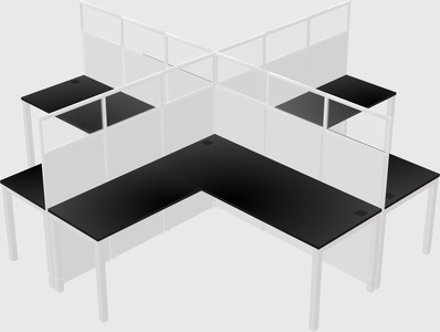Shared l-shaped cubicles