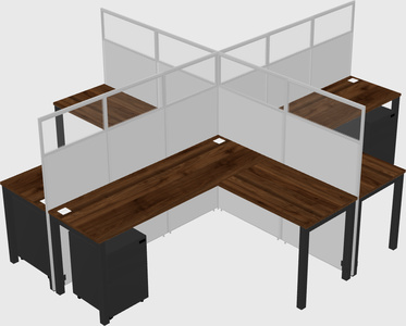 Shared l-shaped cubicles