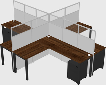 Shared l-shaped cubicles