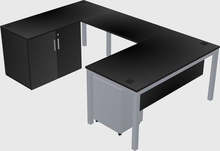 Bureau + armoire en u