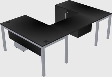 Bureau + armoire en u