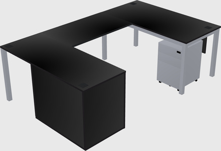 Bureau + armoire en u