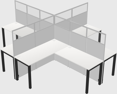 Shared l-shaped cubicles