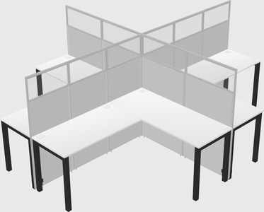 Shared l-shaped cubicles