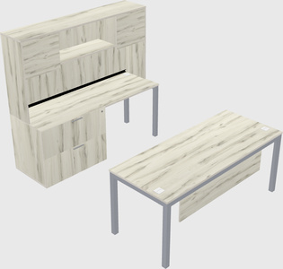 Parallel desk + file cabinet
