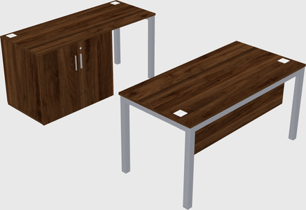 Parallel desk + cabinet