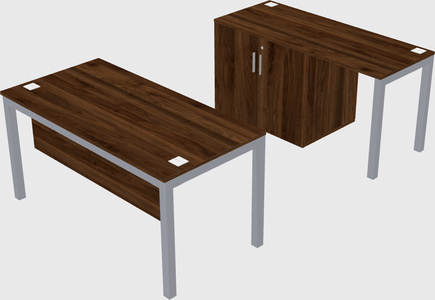 Parallel desk + cabinet