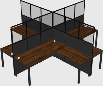 Shared l-shaped cubicles