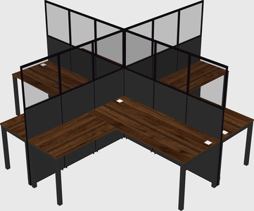 Shared l-shaped cubicles