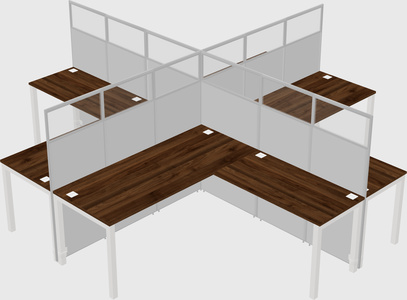 Shared l-shaped cubicles