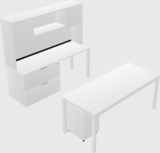 Parallel desk + file cabinet