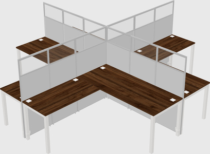 Shared l-shaped cubicles